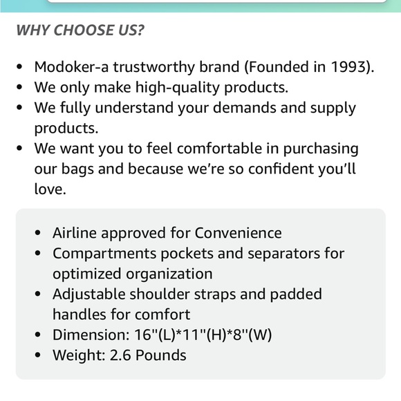 Modoker carry on bag - dog travel bag - baby bag - new with tags - Picture 15 of 16